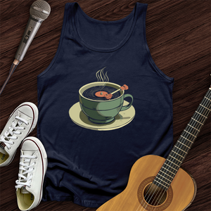 Coffee Cup Record Player Unisex Tank Top