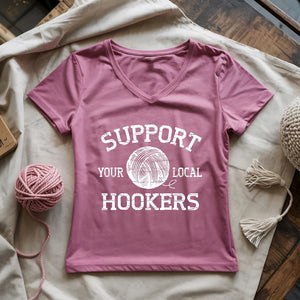 Support Local Hookers Lady V-neck