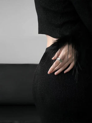 Faux Fur Trim Cardigan