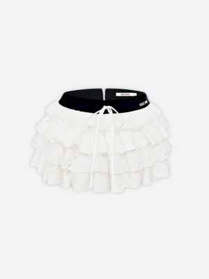 Low Rise Layered Mini Skirt