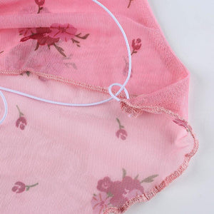 Soft Girl Floral Asymmetric Crop Top