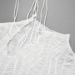 Wrinkled Lace Up Mini Dress