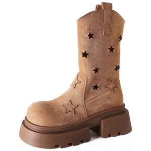 Star Cut-Out Platform Boots