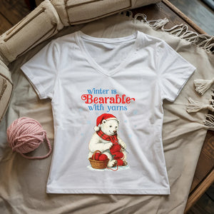 Bearable With Yarns Lady V-neck