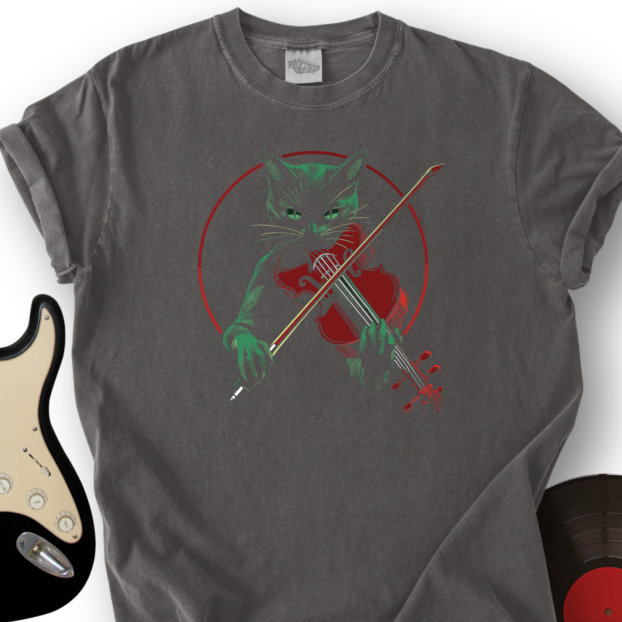 Black Cat Violin T-Shirt