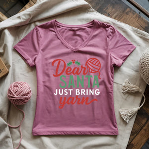 Santa Bring Yarn Lady V-neck