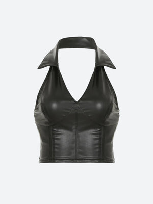 Baddie Faux Leather Crop Top