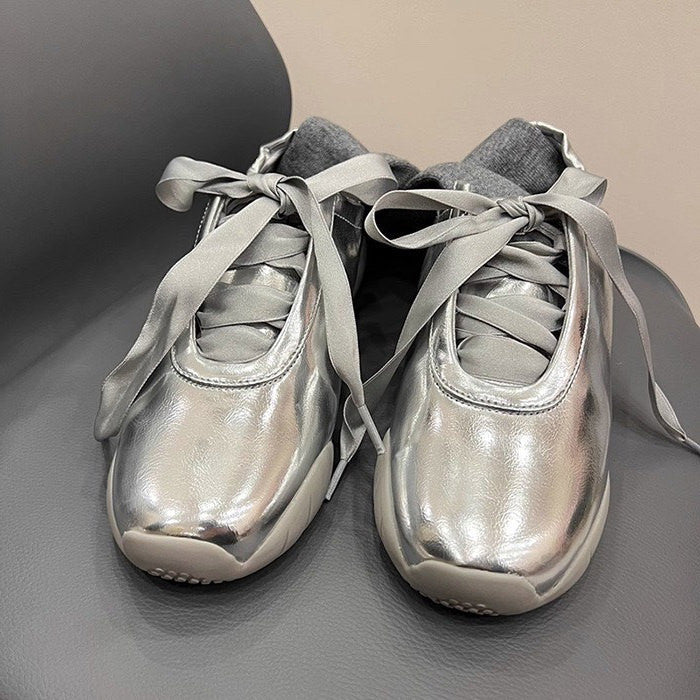 Balletcore Aesthetic Satin Bow Sneakers