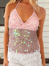 Beaded Backless Top