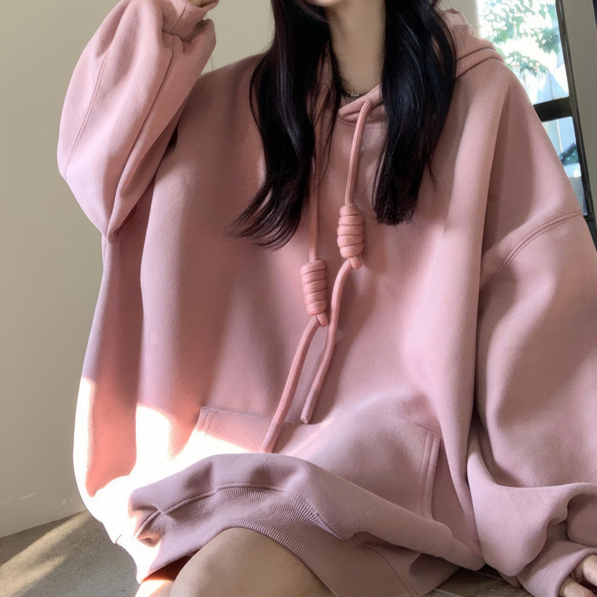 Casual Loose Fit Knot Hoodie