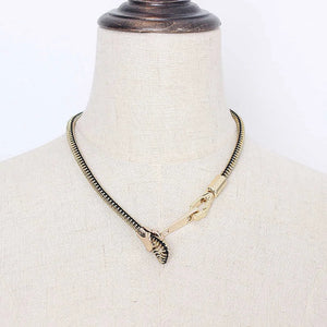 Edgy Adjustable Zipper Necklace