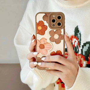 Flowers Brown iPhone Case