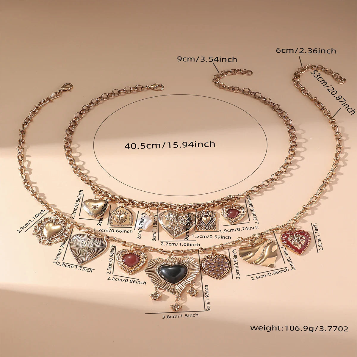 Heart Charms Two Pack Necklace