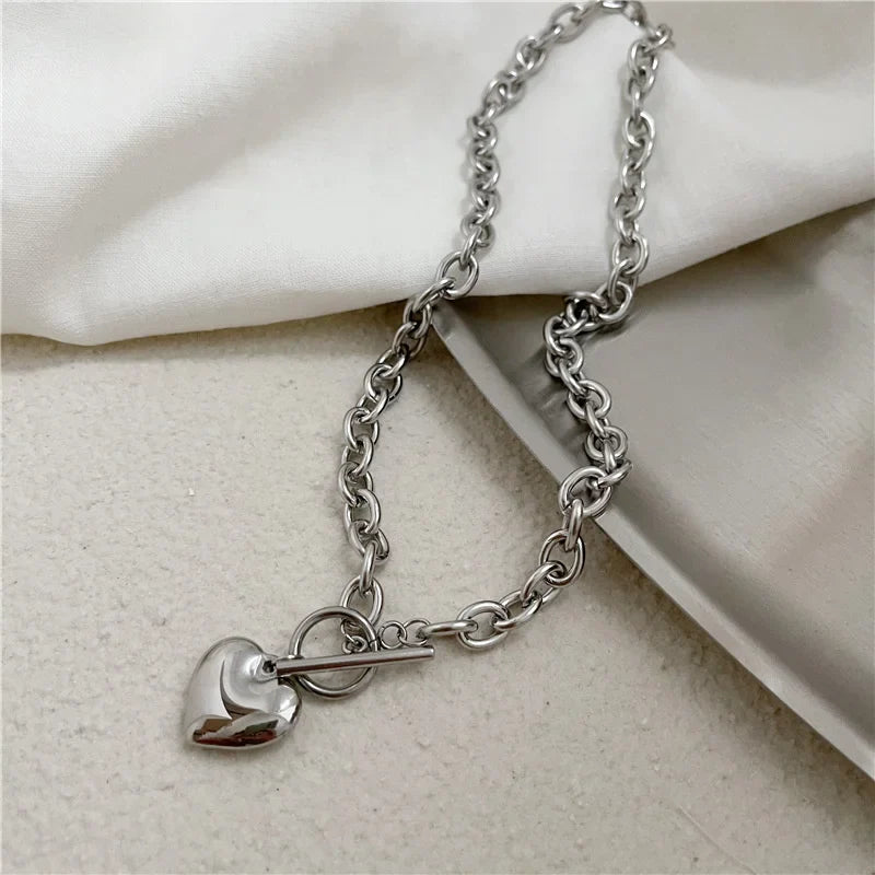 Heart Toggle Clasp Necklace