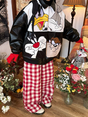 90s Style Oversized Leather Jacket