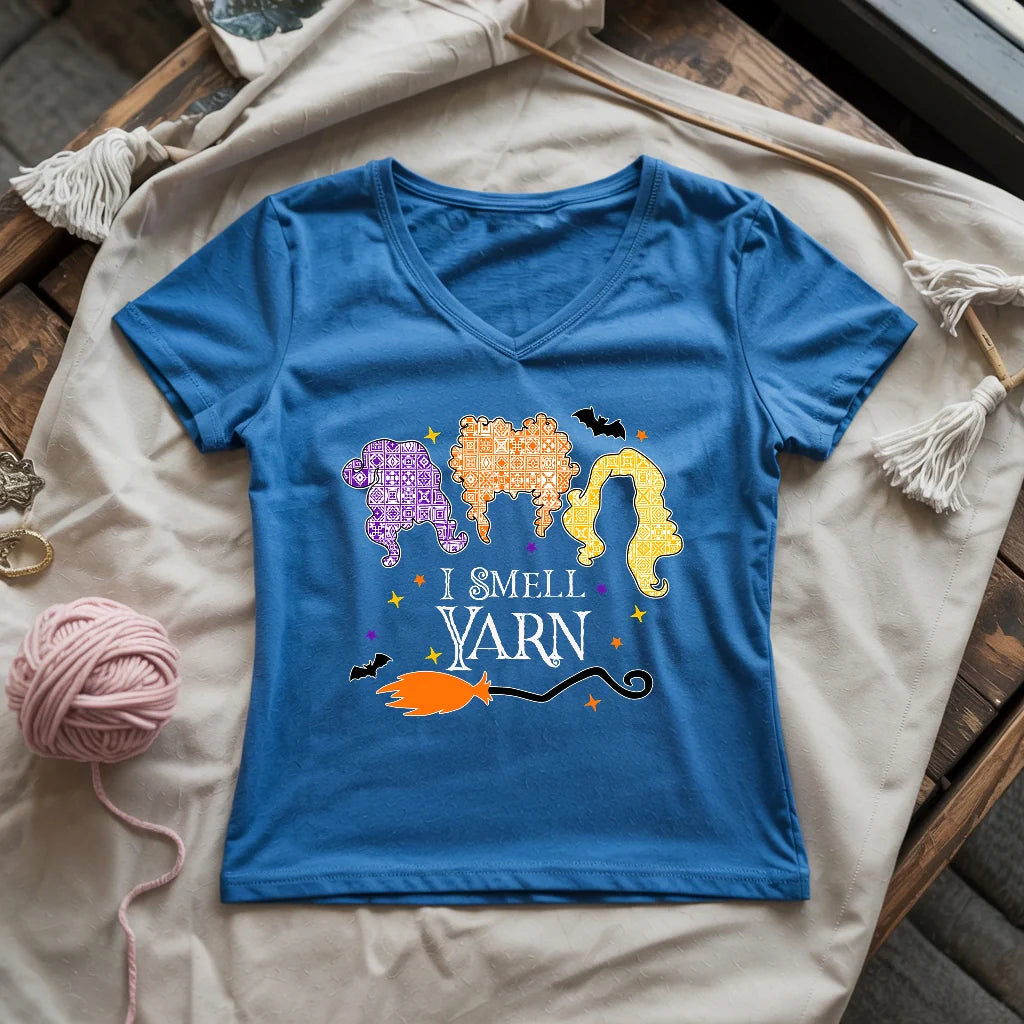 I Smell Yarn Lady V-neck