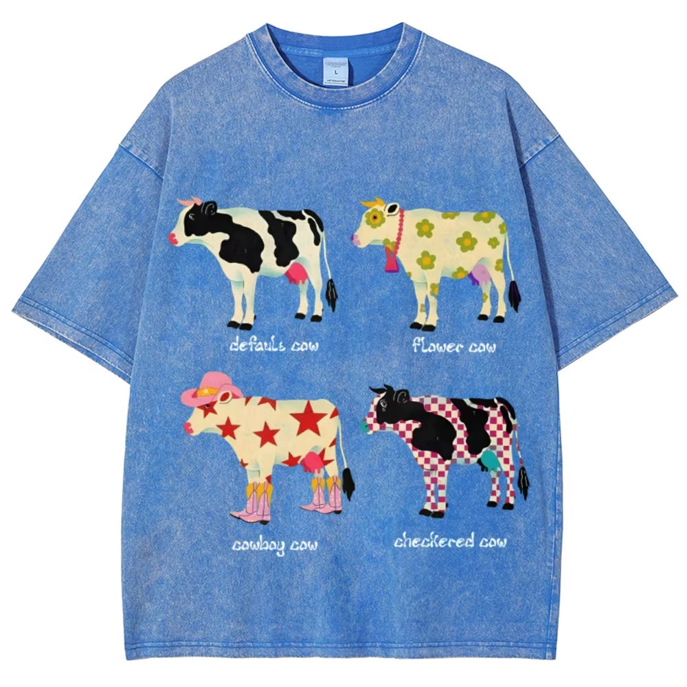 Indie Aesthetic Cow Graphic T-Shirt