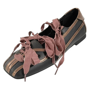 Balletcore Ribbon-Laced Flats