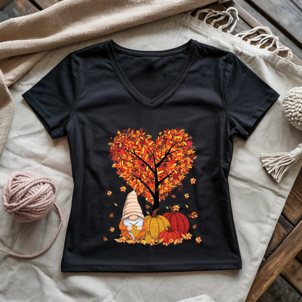 Love Knitting Season Lady V-neck