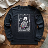 Skeleton Crocheter Tarot Long Sleeve T-shirt