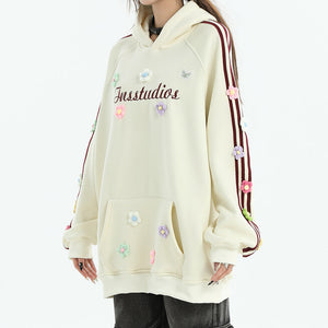 Blokette Aesthetic Floral Embroidery Hoodie