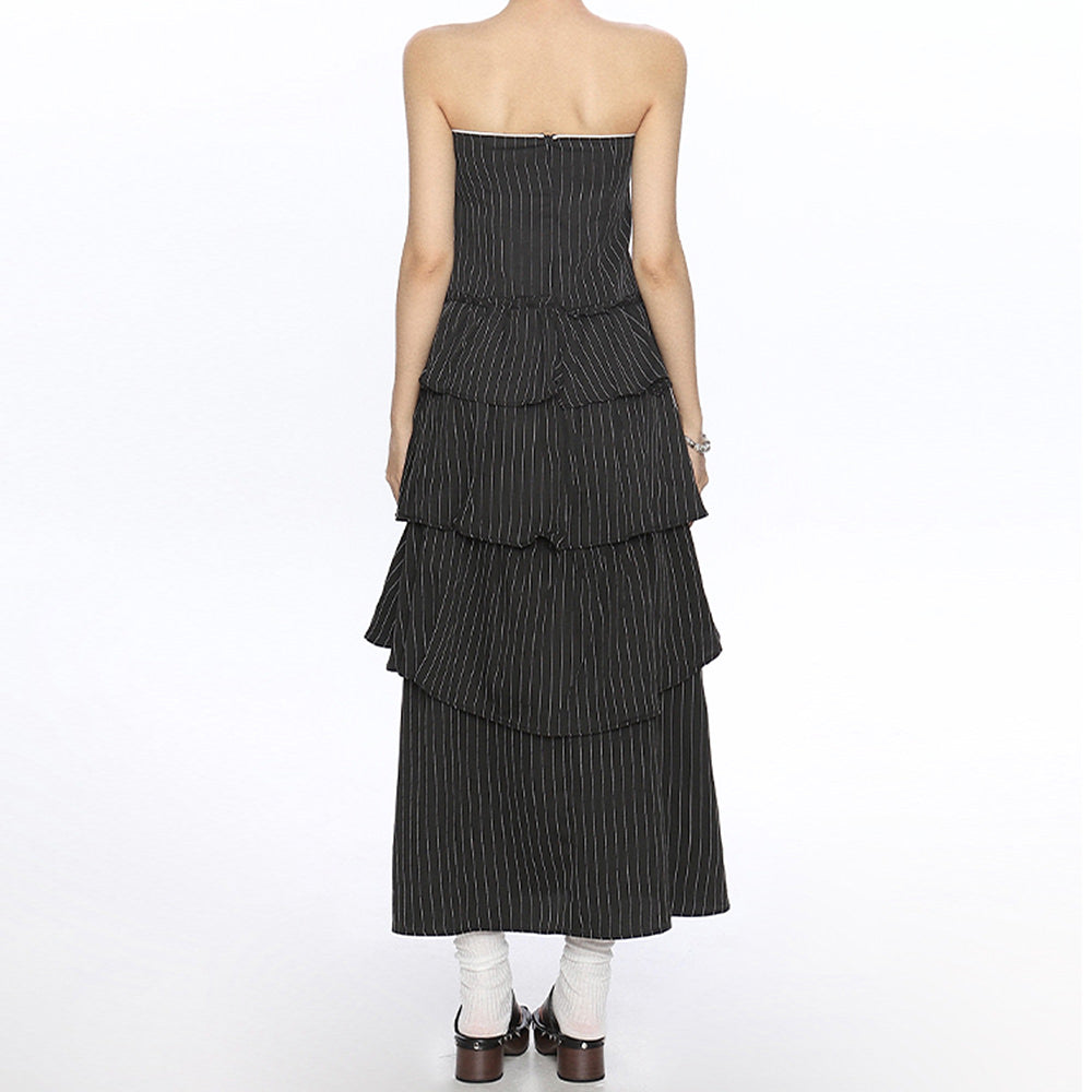 Rebel Muse Bow Striped Maxi Dress