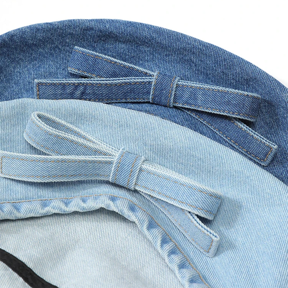 French Girl Denim Beret Hat