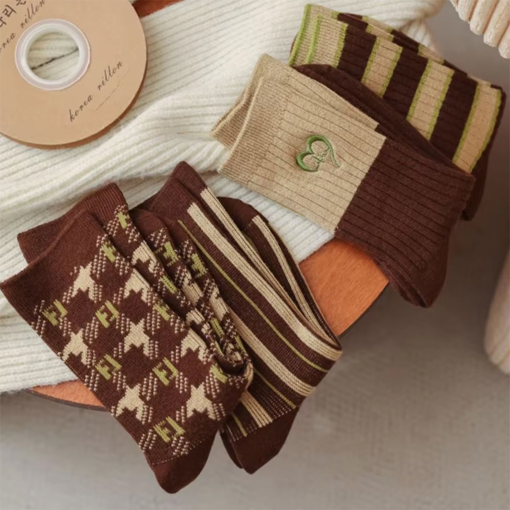 Cozy Brown 4 Pack Socks