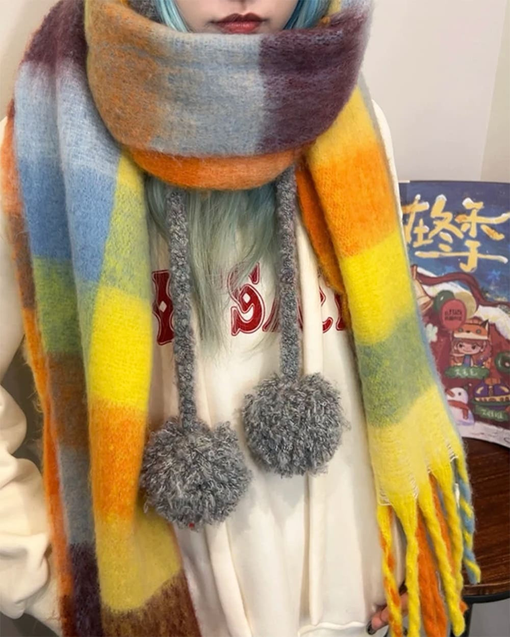 Colorful Plaid Pattern Scarf