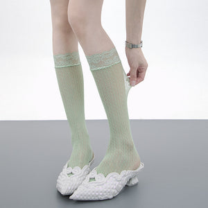 Coquette Lace Mesh Knee Socks