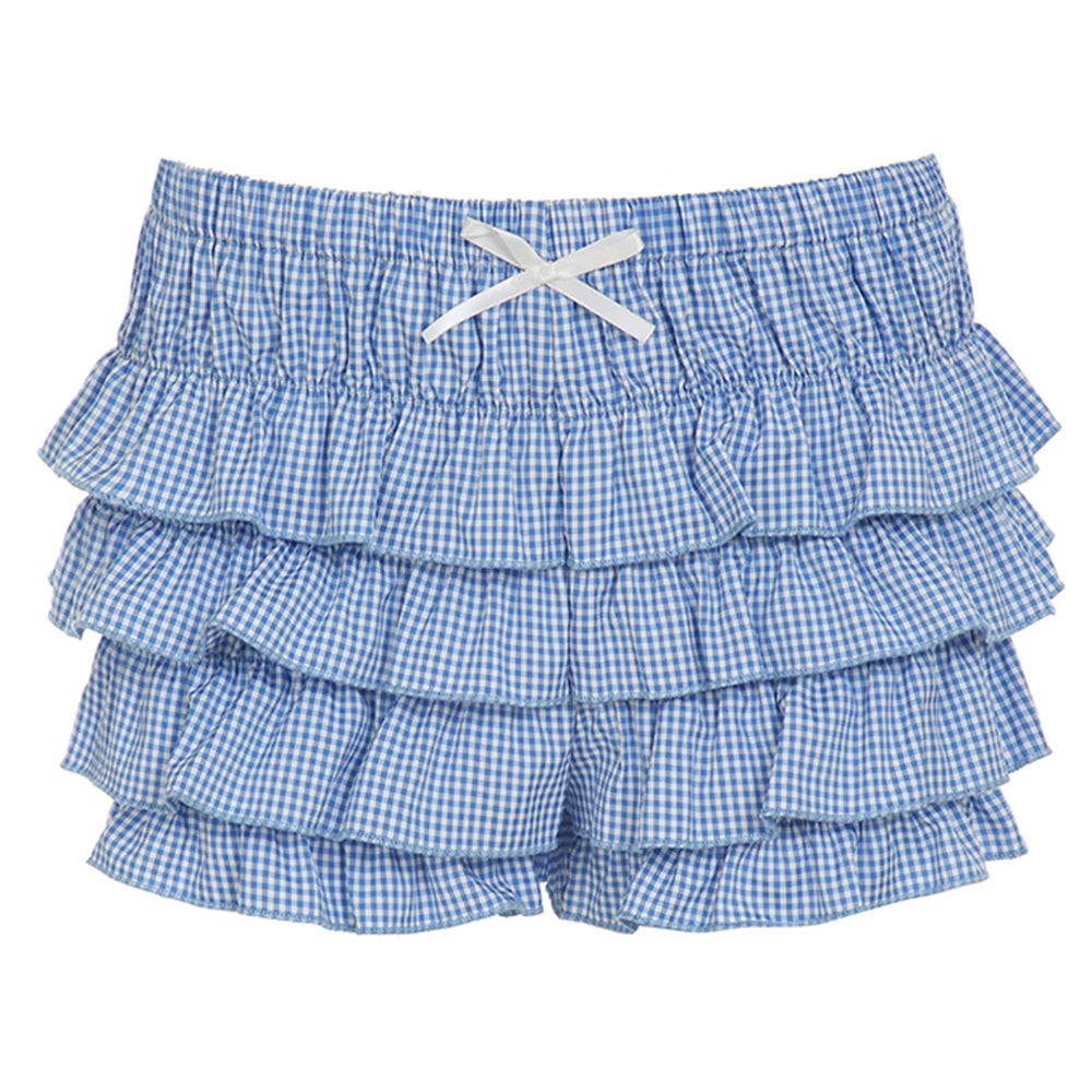 Coquette Ruffle Layered Gingham Shorts