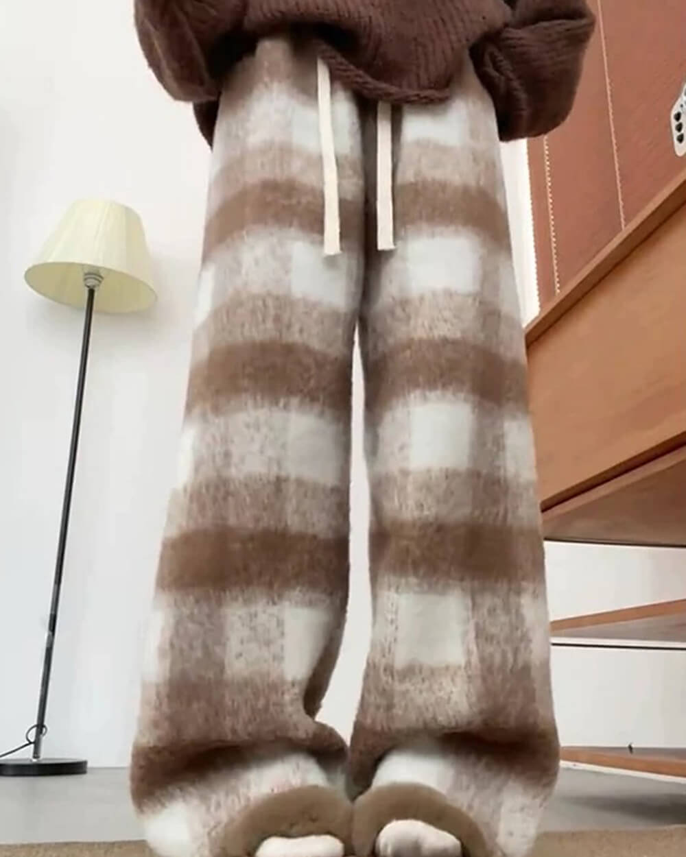Fall Feels Cozy Plaid Trousers