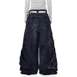 Model Behavior Distressed Wide-Leg Jeans