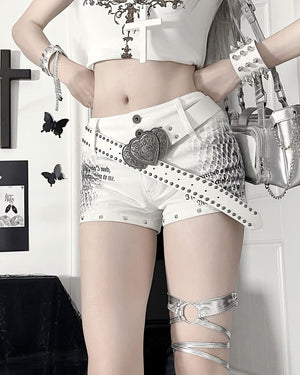 Emo Phase Denim Mini Shorts