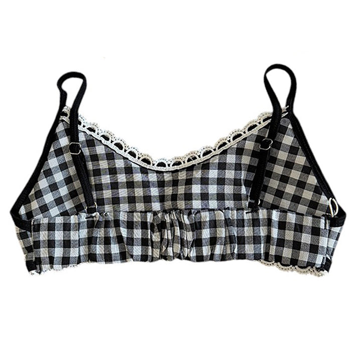 Gingham Picnic Ruffle Bra Top