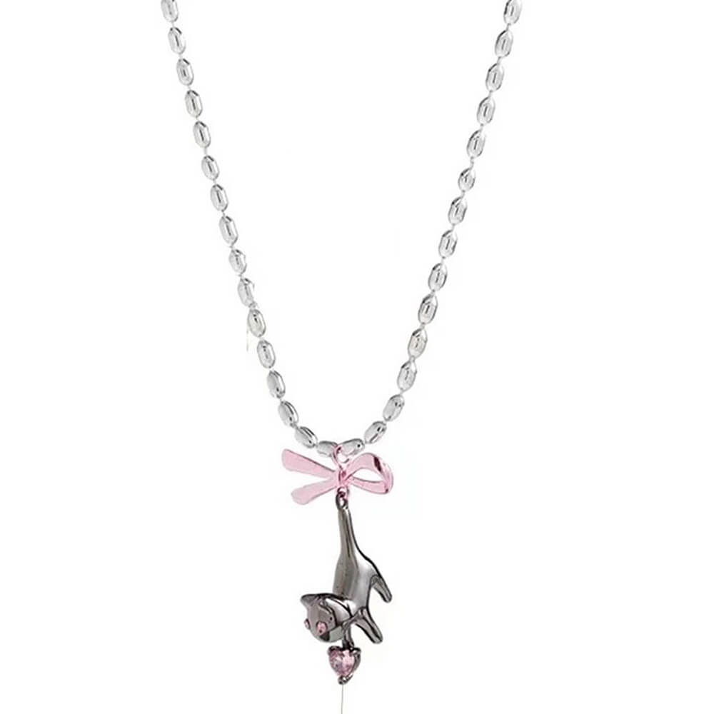 Kitten & Bow Necklace