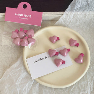 Korean Aesthetic Hearts Hair Clips