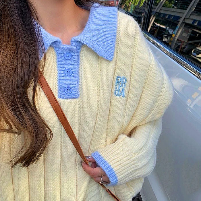 Lemon Crush Polo Sweater