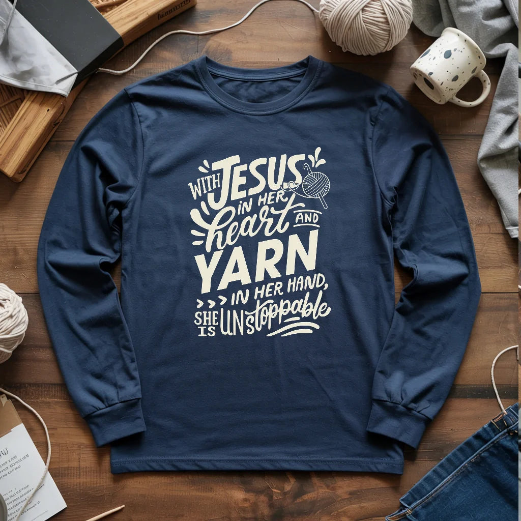Jesus And Yarn Long Sleeve T-shirt