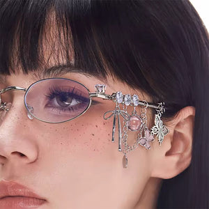 Fairycore Oval Sunglasses with Charms