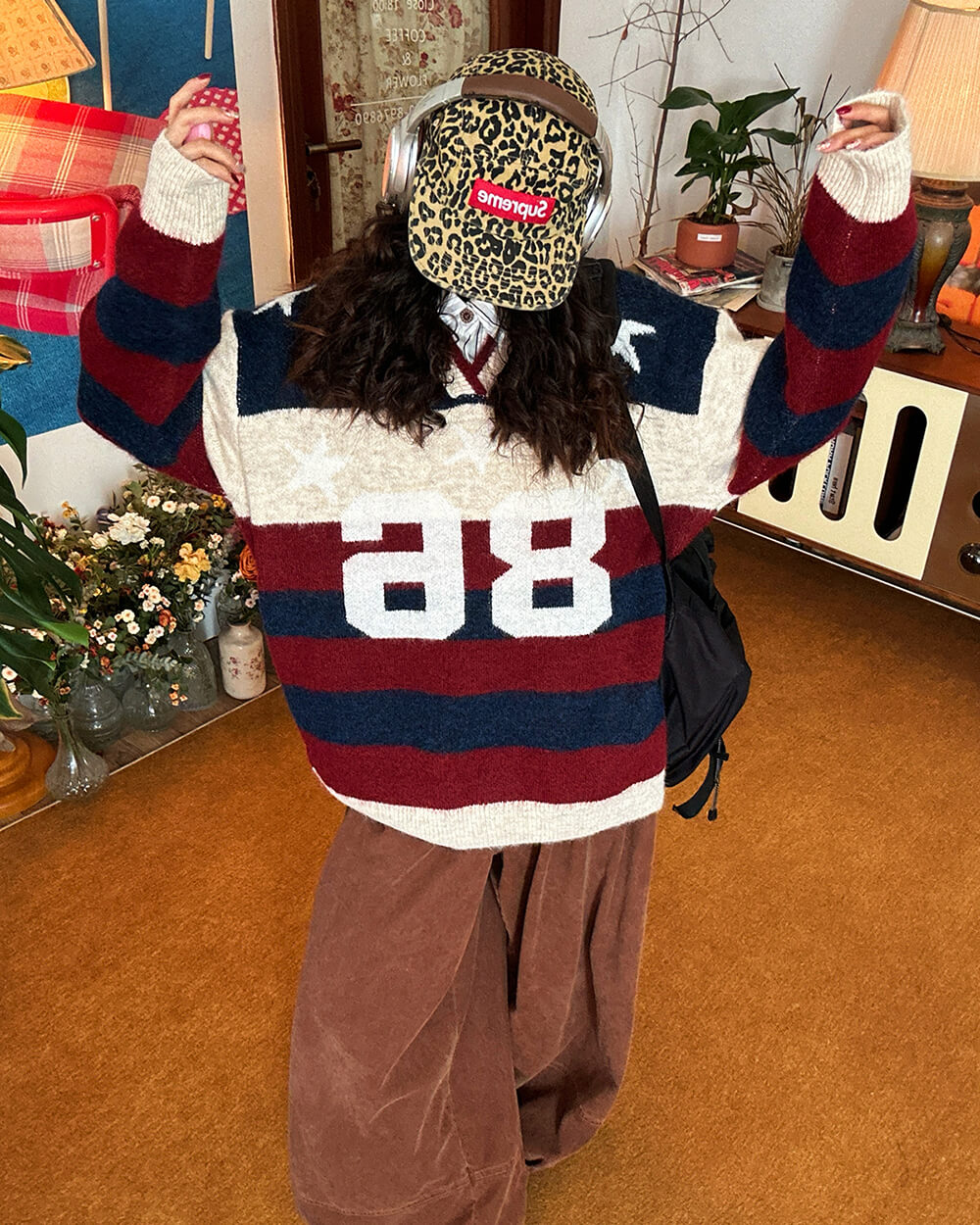 Oversized College Number Sweater