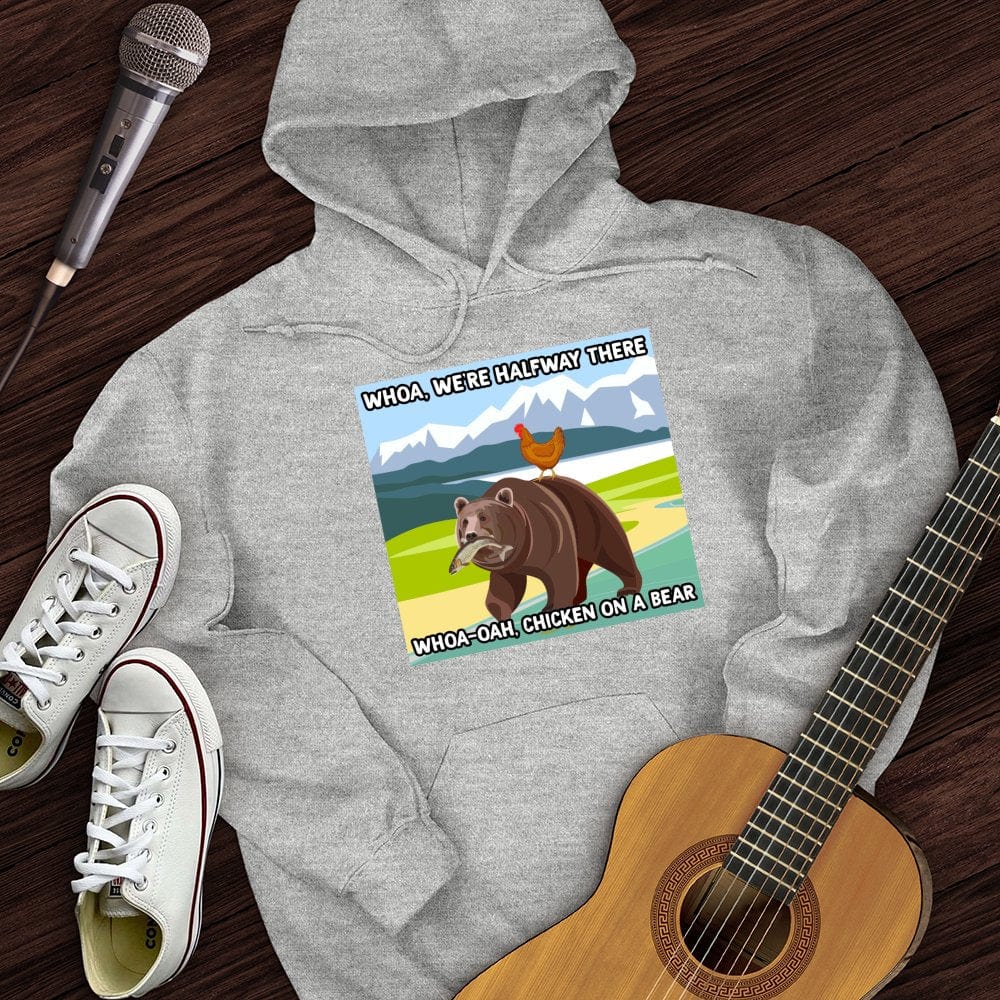 Chicken On A Bear Hoodie