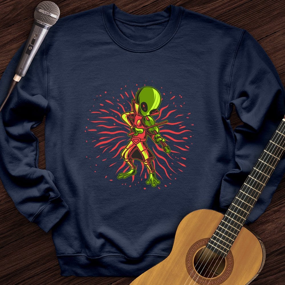 Alien Playing Violin Crewneck