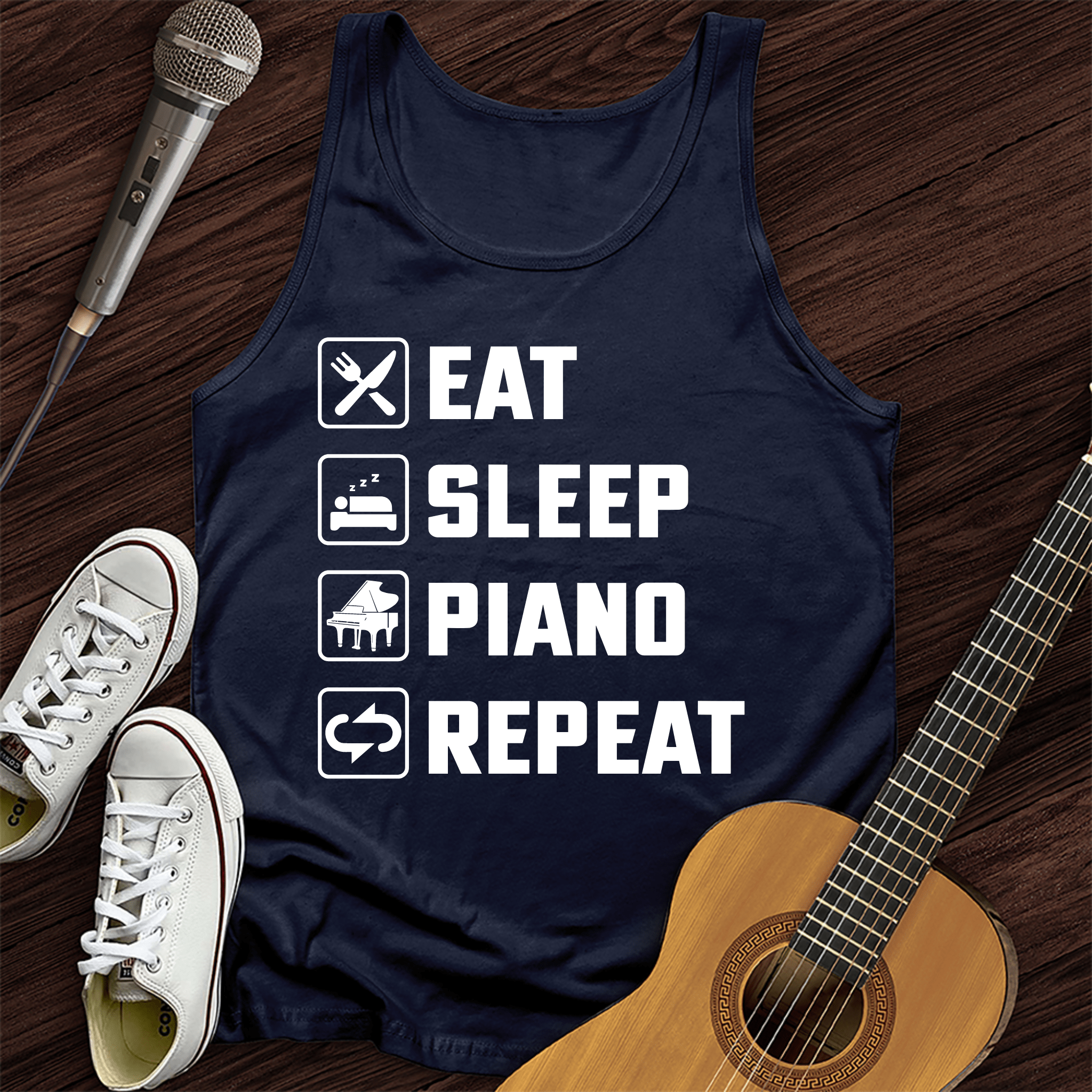 Eat, Sleep, Piano, Repeat Tank Top