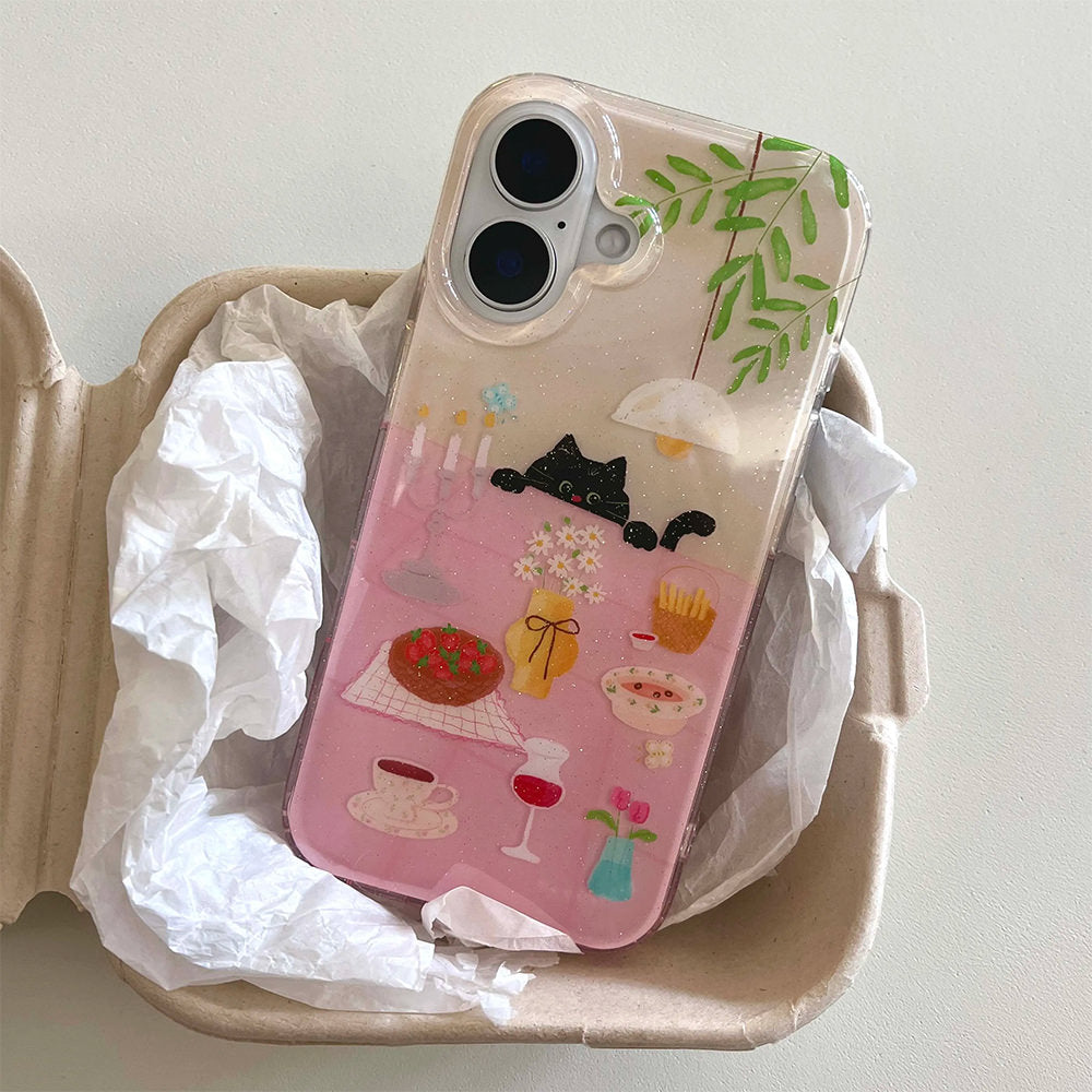Sneaky Cat Aesthetic iPhone Case