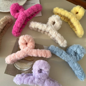 Soft Girl Plush Hair Claw