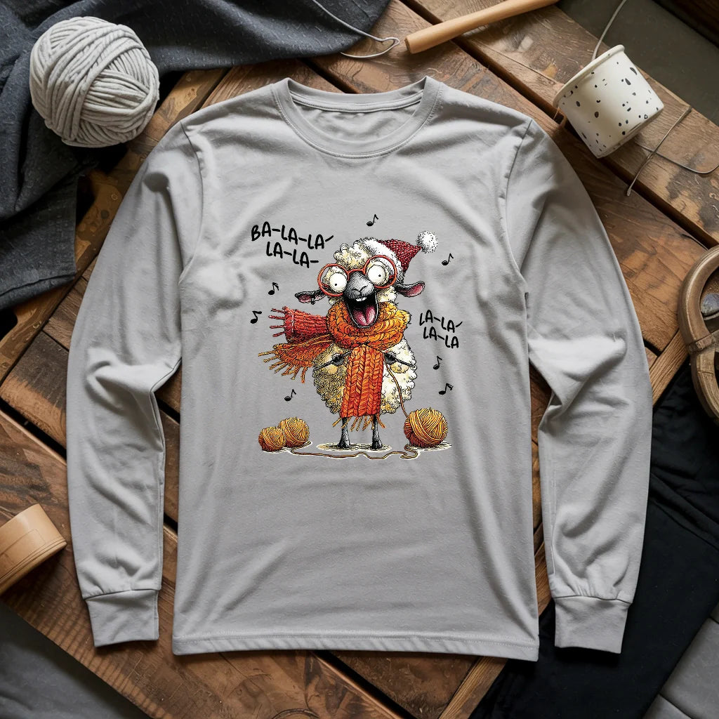 Fa-la-la Knitting Sheep Long Sleeve T-shirt