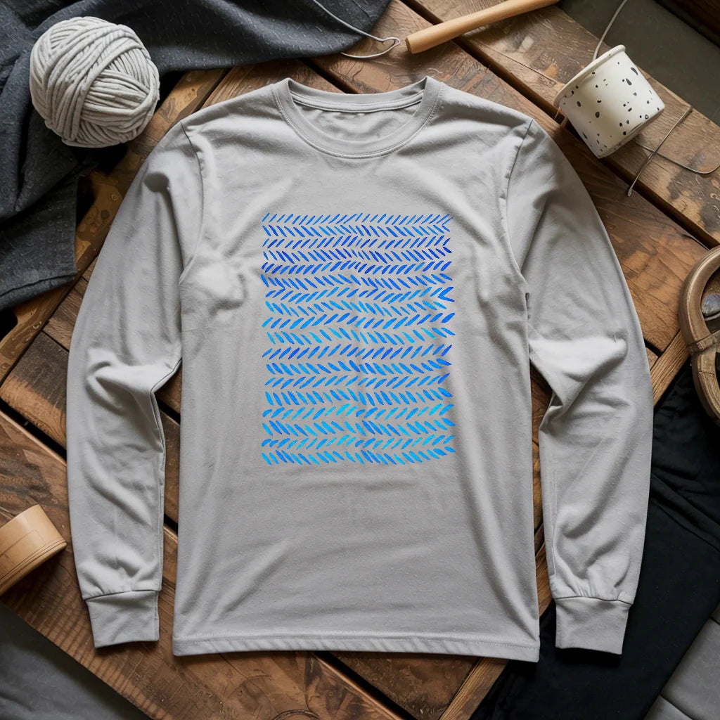 Watercolor knitting pattern Long Sleeve T-shirt