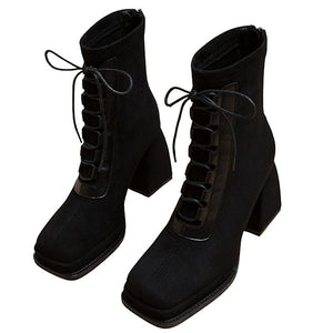 Outta Town Square Toe Lace Up Boots