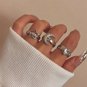 Stars & Moon Aesthetic Ring Set